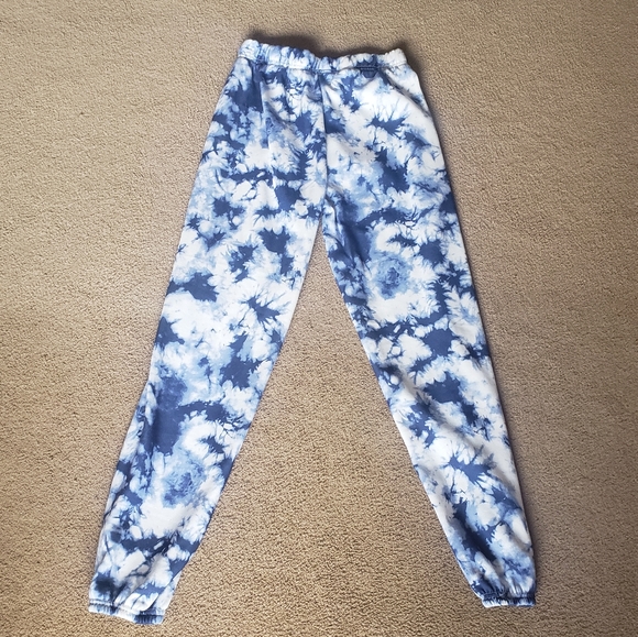 Tie Dye Sweatpants, Blue and White size Small - Picture 2 of 7